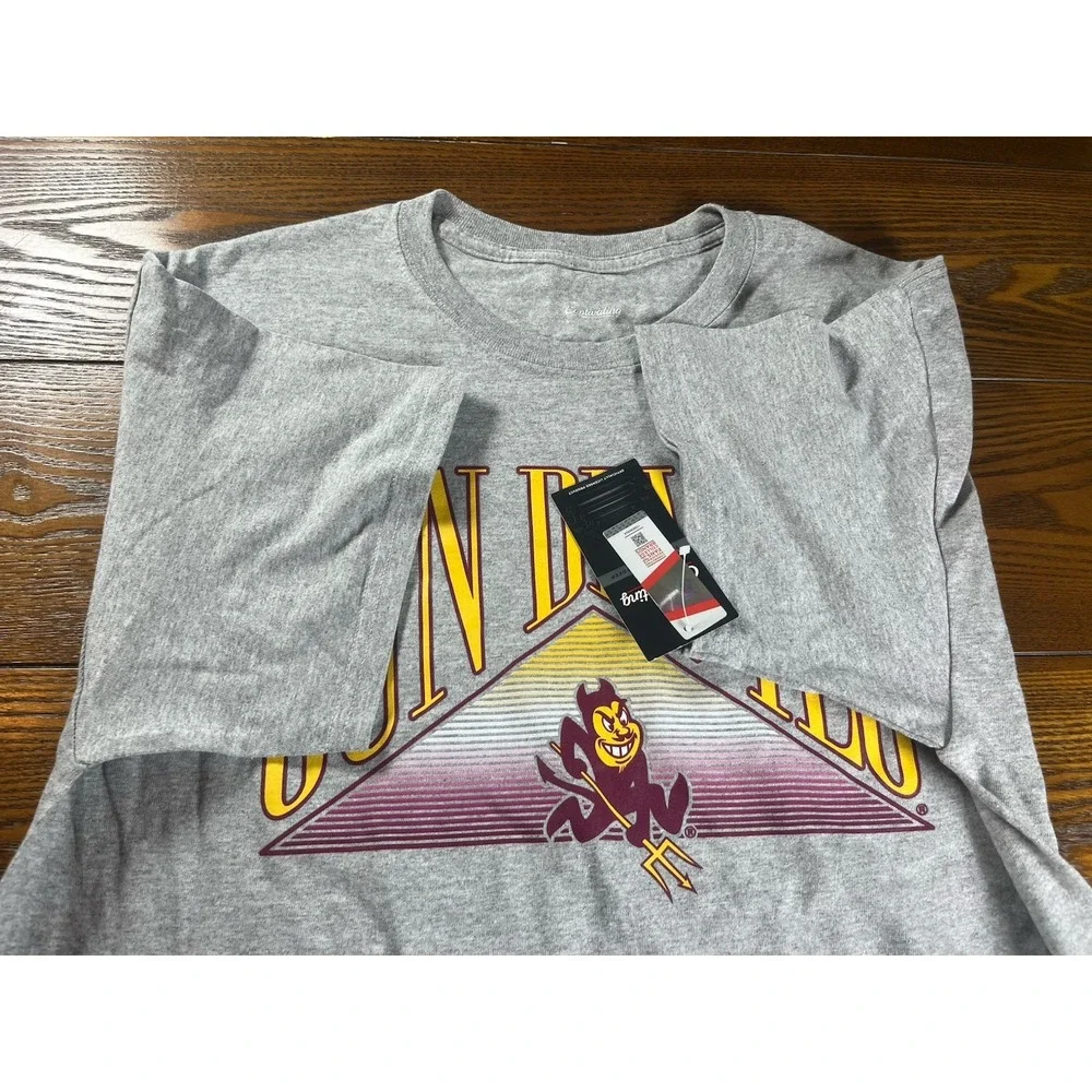 NEW Men's Captivating NCAA Arizona State Sun Devils Graphic Logo T-Shirt Gray L